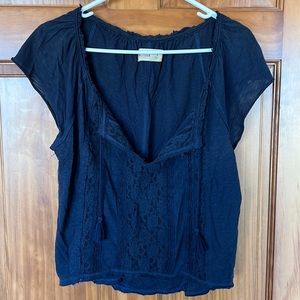 Hollister blue lace top, size small